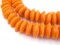 The Bead Chest Ashanti Fair Trade Glass Saucer Beads - African Tribal Ethnic Disk Rondelle Spacers (Tangerine Orange)